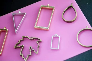 

5Pcs Geometric Hollow Pressed Flower Resin Blank Frames Pendants Jewelry finding Making Handmade Craft Floating locket Rectangle