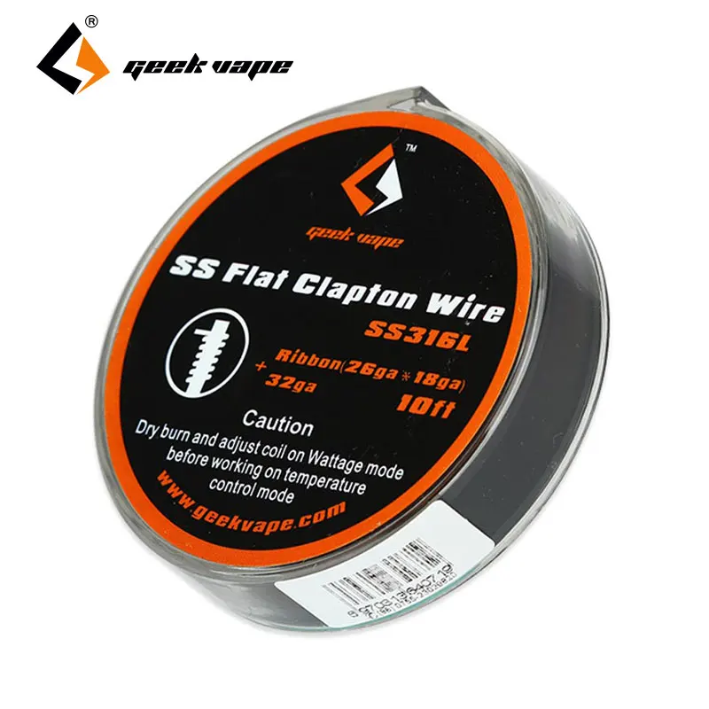 

Original 10ft GeekVape SS Flat Clapton Wire/KA1 Flat Clapton Wire Ribbon (26GAx18GA)+32GA for RDA RTA Tank Professional DIY Fans