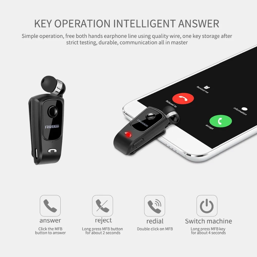 FineBlue F920 Беспроводной Auriculares драйвер Bluetooth телескопического типа Бизнес