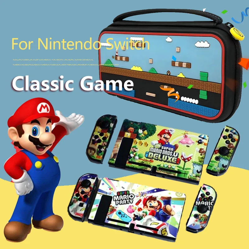 

NS Accessories Classic SuperMario Game Detachable PC Case For Nintendo Switch NS NX Console Hard Cover Shell Travel Carrying Bag