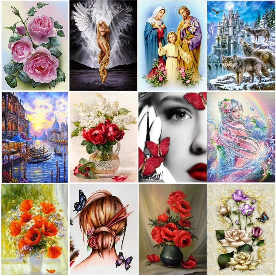 

3D Diamond embroidery 5D diy diamond painting cross stitch kits mosaic pattern animal flower Scenery picture home Decor gift