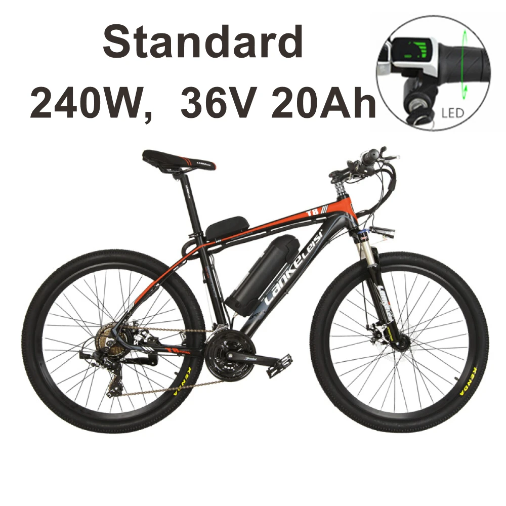 400 W/240 W, 26 дюймов электрический велосипед, звуковое воспроизведение с частотой до 48V 15Ah литий Батарея, Алюминий сплав рама для горного велосипеда - Цвет: 240W 36V 20A BKRD