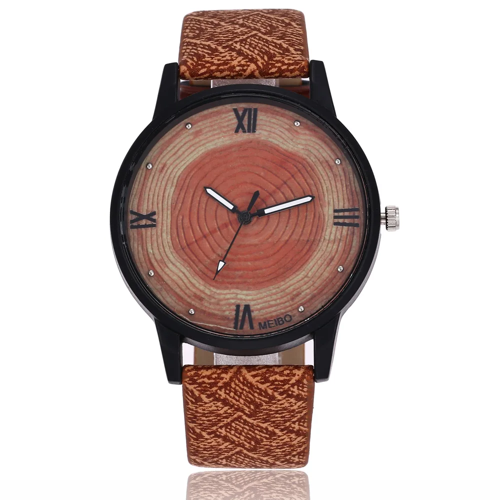 2018 New Vintage Wood Grain Watches Fashion Men Women Quartz Watch Faux
