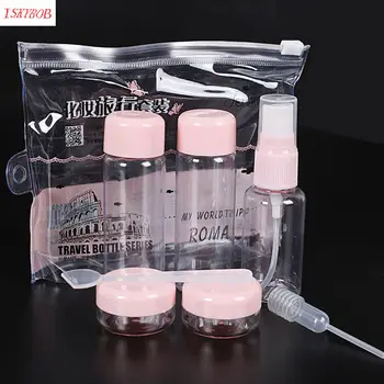

Lovely Mini 7PCs Travel Set Plastic Transparent MakeUp Perfume Container Bottle