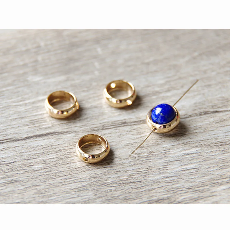 

Gold color copper spacer ring beads 6-12mm 30pcs for jewelry making