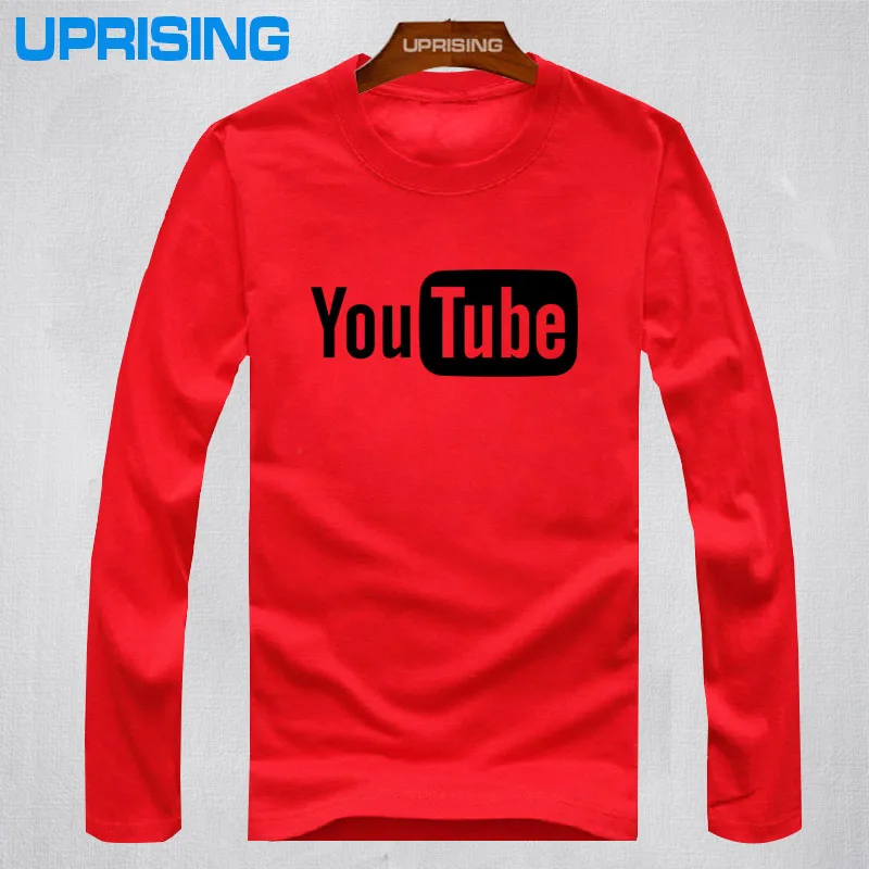 Модный Логотип Youtube, брендовые топы с принтом, хлопковые летние футболки с длинными рукавами, повседневная мужская футболка в стиле хип-хоп - Цвет: 8