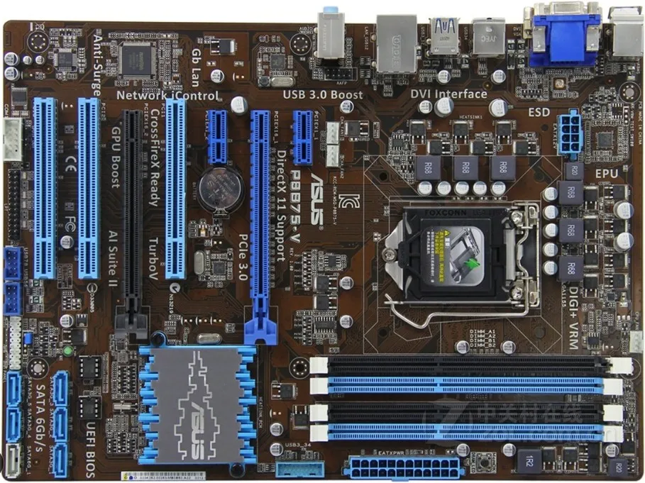 Goede Gebruikt, asus P8B75 V Originele Gebruikt Desktop Moederbord Intel B75 Socket LGA 1155 i3 i5 i7 DDR3 32g SATA3 USB3.0 OP, 100% getest goed