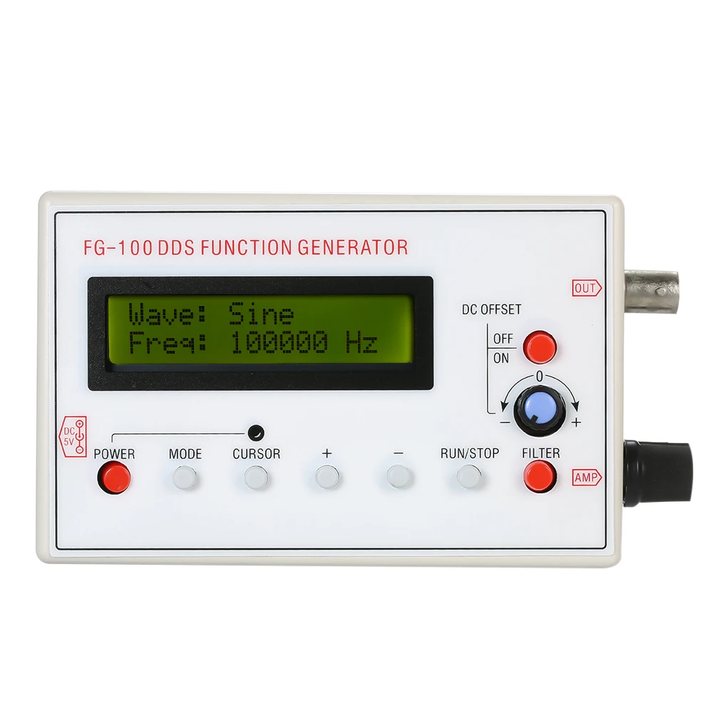 1HZ-500KHZ DDS Functional Signal Generator Precision Frequency Meter Generator Sine + Square + Triangle + Sawtooth Waveform