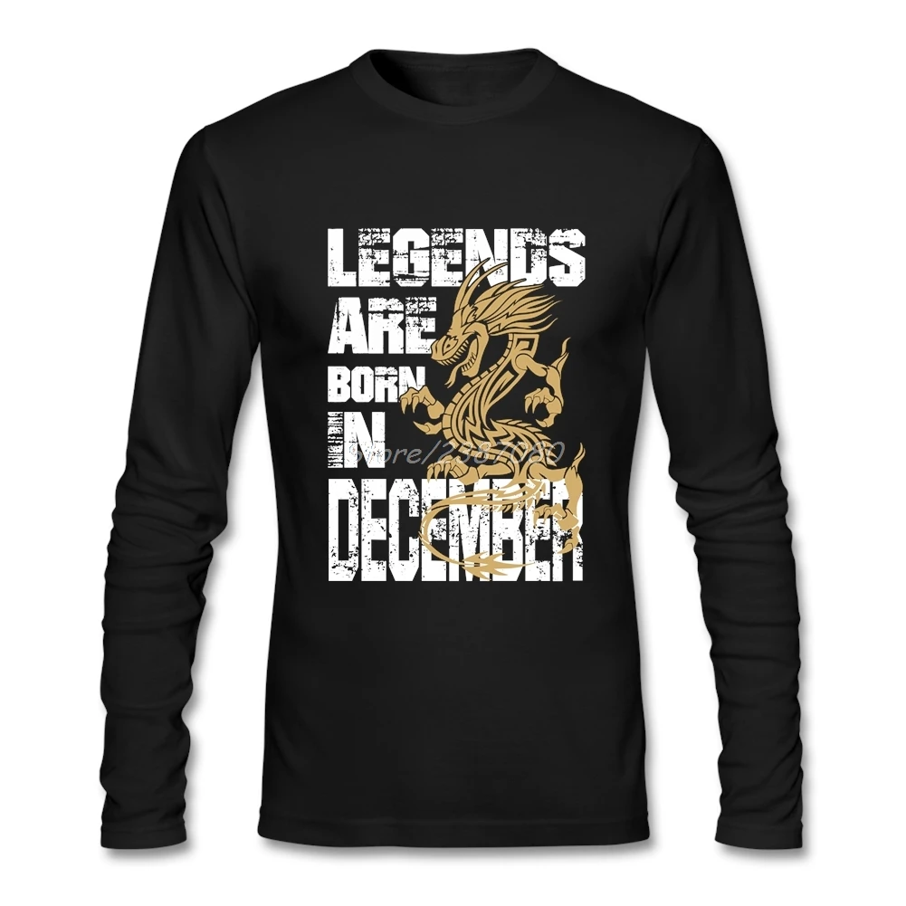 Legends Are Born in December T-shirt Men Hot Selling Shirts Crewneck Cotton Custom Long Sleeve T Shirt | Мужская одежда