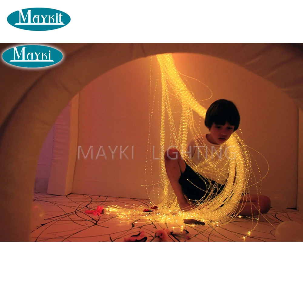 

Maykit Sensory Lighting Decoration 450m/Rl 0.75mm Diameter Sparkle Flash Point Glow Pmma Plastic Fiber Optic Cable