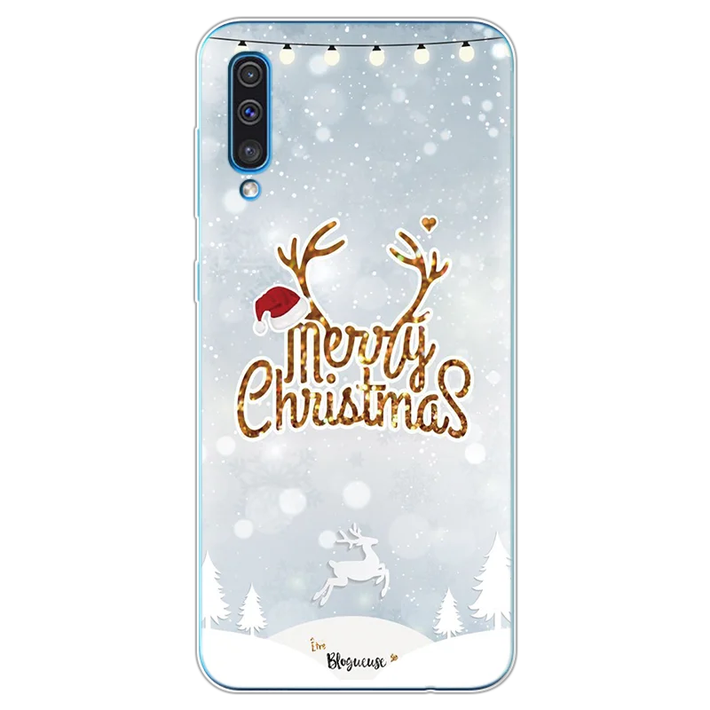 sdmmao Merry Christmas Cartoon Santa Claus Deer Case For Samsung Galaxy A50 Soft Silicon Coque For Samsung A40 A60 A70 A7 A9 Cover - Цвет: sdmmao