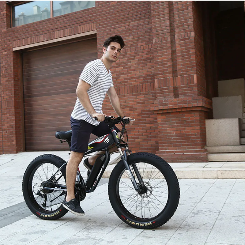 Cheap custom 26inch electric snow Beach bicycle  48V 1000w-1500w powerful motor Fat tires off-road electric mountain ebike 4