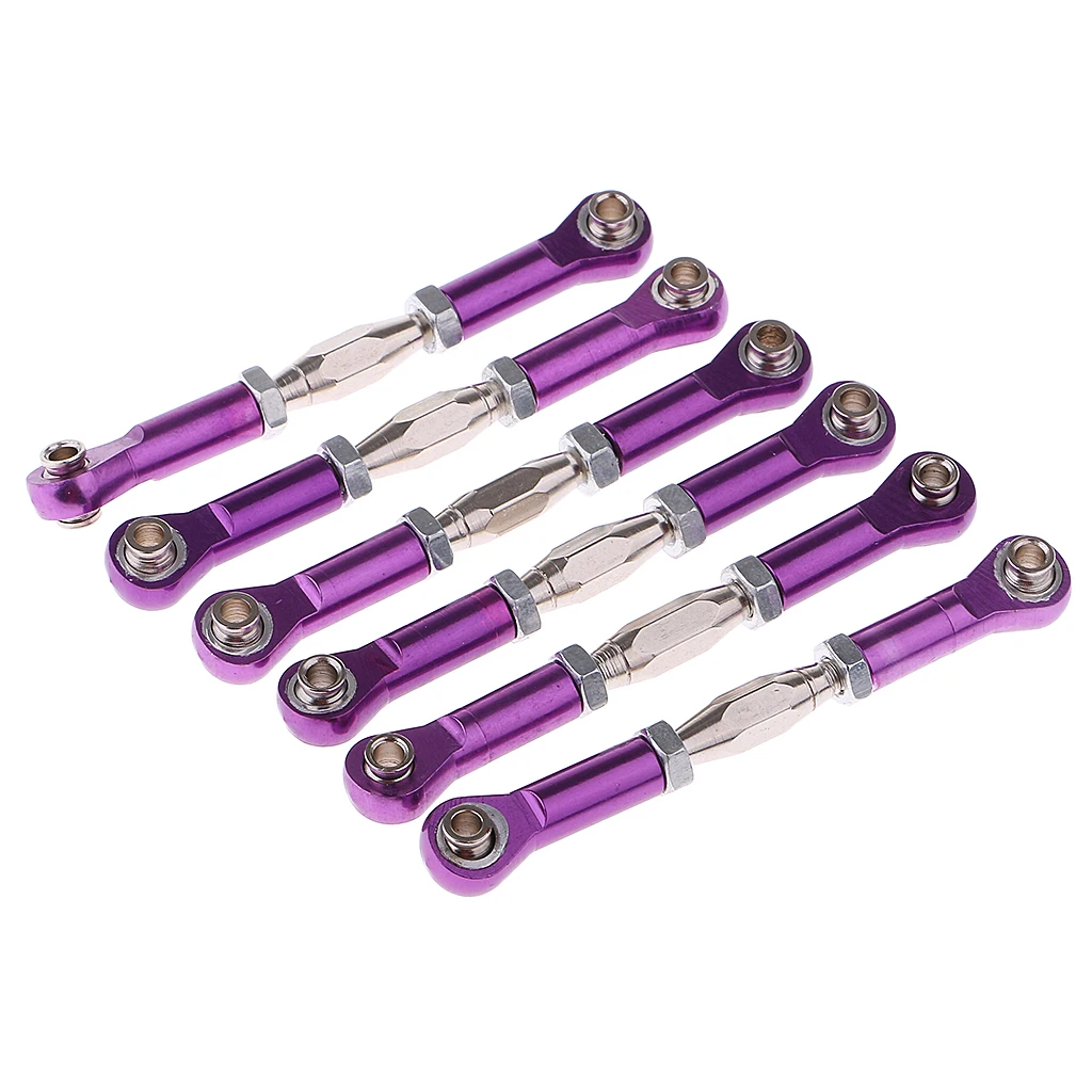 6Pairs Metal Front Rear Link Rods Linkage Turnbuckle 166617 166017 106017 for Redcat HSP RC Truck