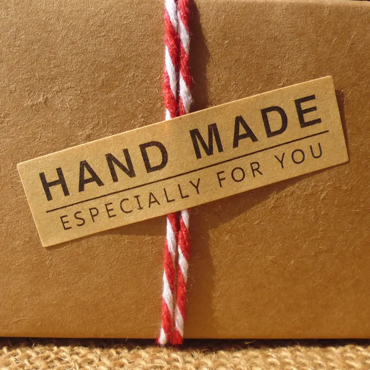 

100Pcs Hand Made Especially for You Handmade Cake Scrapbooking Sealing Label Kraft Sticker Baking DIY Gift Box Stickers M1221