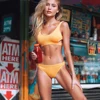 Cupshe Yellow Feather Yarn Solid Bikini Set Plain Hollow out Padded Two Pieces Swimwear 2022 Women Sexy Thong Swimsuits ► Photo 1/6