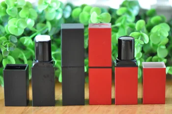 

5pcs 4g Red black lipstick tube / square plastic lipstick tube / DIY beeswax Empty Pipe cosmetics packaging