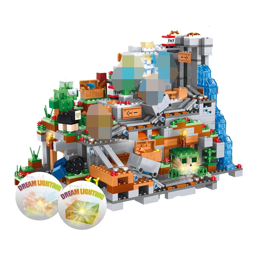 

1315+PCS my World Mechanism Cave Building Blocks Compatible Legoed City my World Aminal Figures Brick Toy For Children