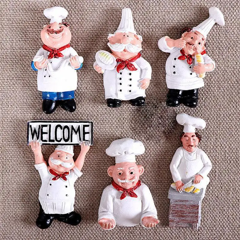 

3D Resin Chef Cook Bread Refrigerator Magnet Fridge Home Kitchen Decor Accessories Cute Travel Souvenir Gift Cook Accessories