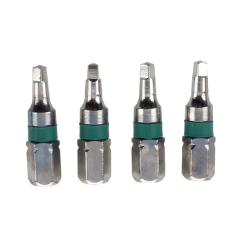 

4 Pcs 1/4" Hex 25mm Length 2.3mm x 2.3mm Square Head Screwdriver Bits