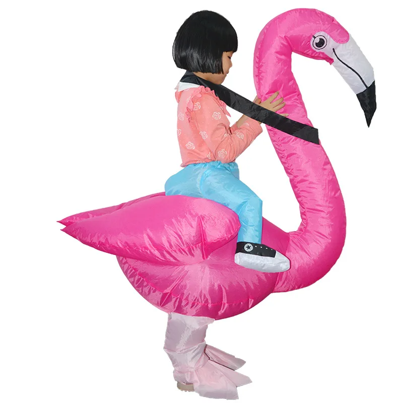 2018 Новое поступление надувной фламинго костюм Детская вечеринка костюмы на Хэллоуин птицы надувной талисман Карнавальная одежда для детей