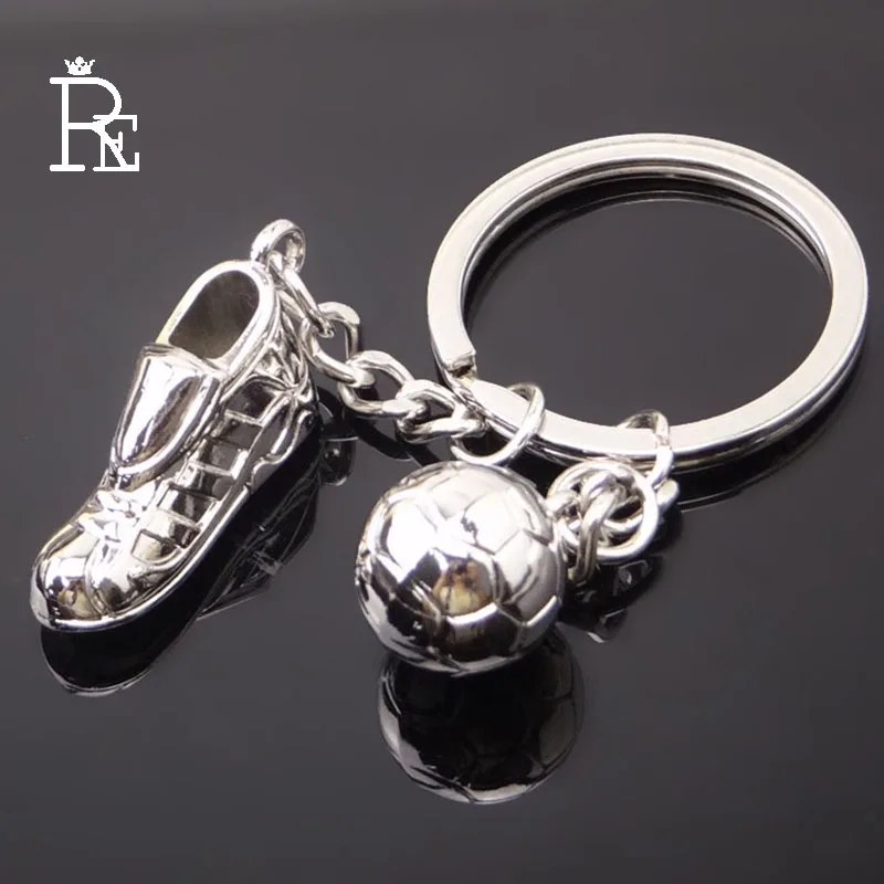RE 100pcs/Lot Soccer Shoes Ball Keychain Key Chain Fashion Gifts
