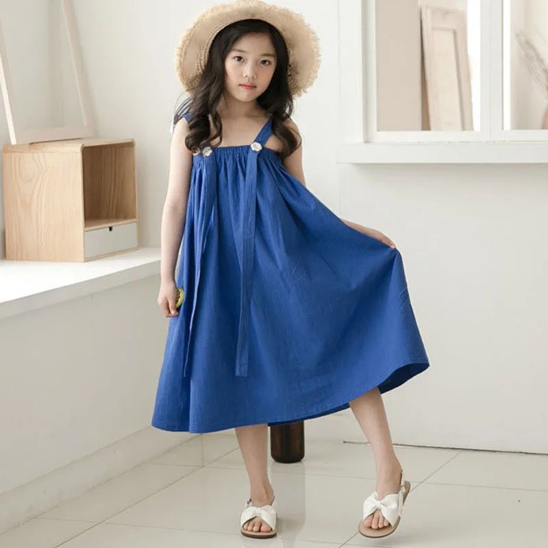 

Sundress Toddler Girls Summer Dress Casual Children Clothing 2019 New Princess Teenage Kids Girls Dress Boho A Line Clothes
