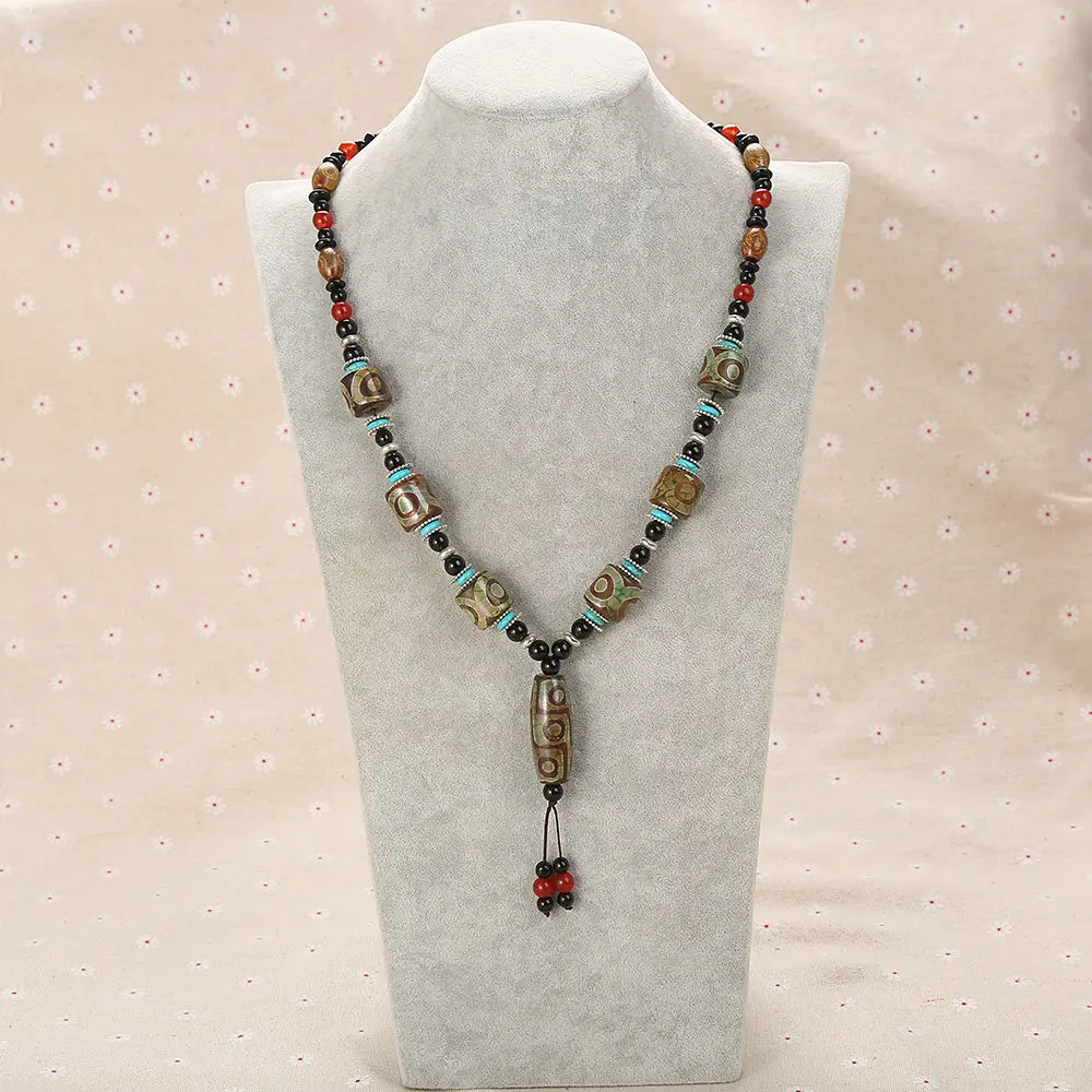 

5A Natural Tibet Dzi Agate labradorite Quartz Pendant Stone Religious Pendant Necklace Chakra Healing Crystal For Women Jewelry