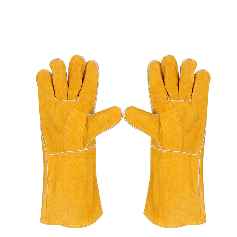 Buy 44cm long Cowhide Leather TIG MIG welding gloves
