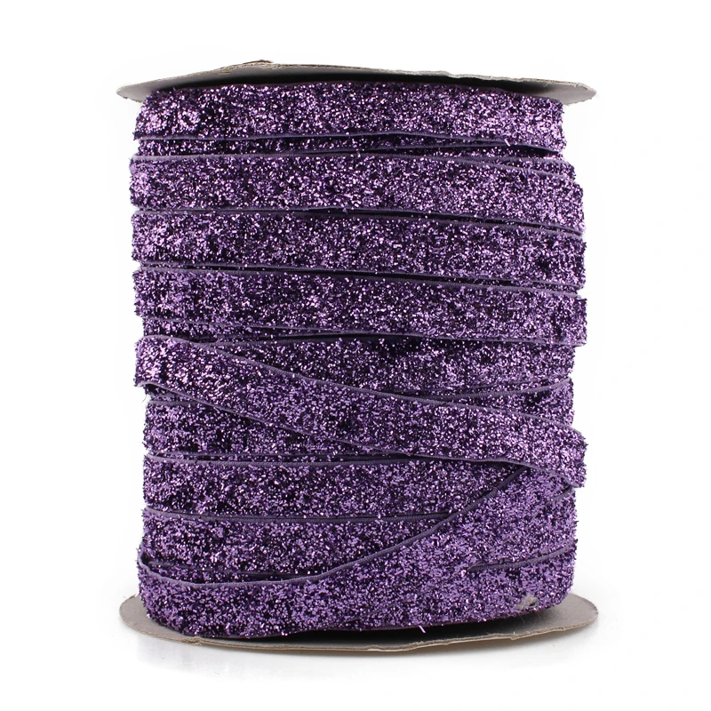 10Yards 3/8" 15Colors Shiny Glitter Elastic Ribbon FOE For Sewing Solid FOE Fold Over Elastics Trim Lace Band U Pick Color ribbon decoration ribbon supplies sewing ribbon lace trim ribbon