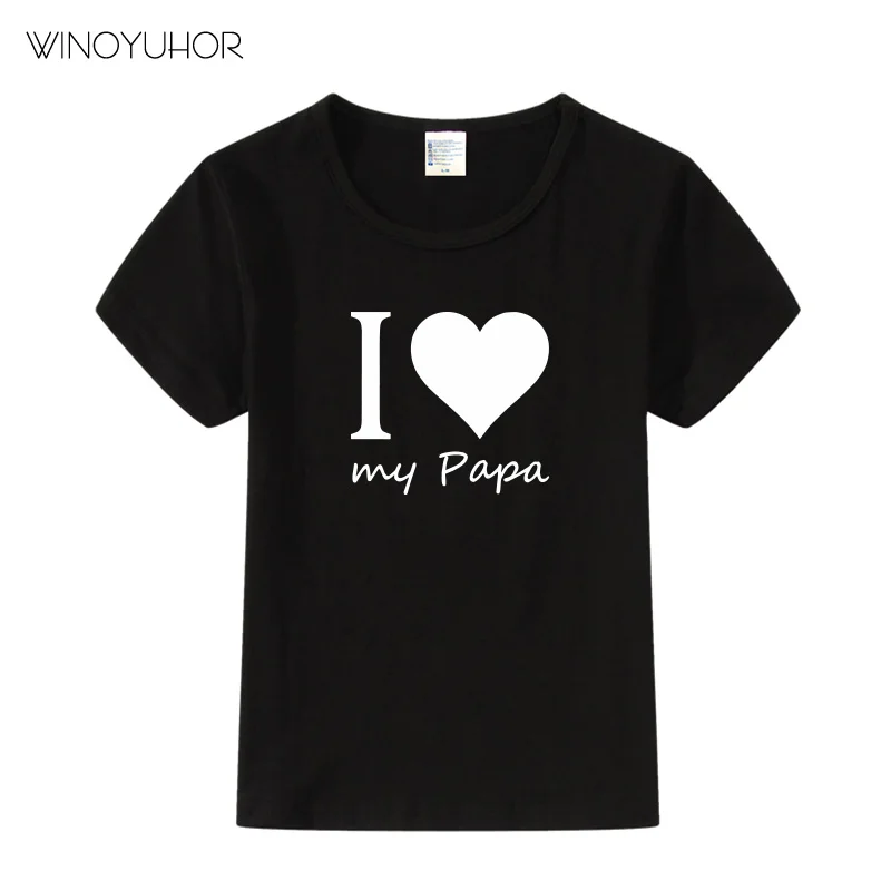 Футболка с надписью «I Love My Papa» г. Новая модная летняя футболка с короткими рукавами Топы для маленьких мальчиков и девочек, детская футболка