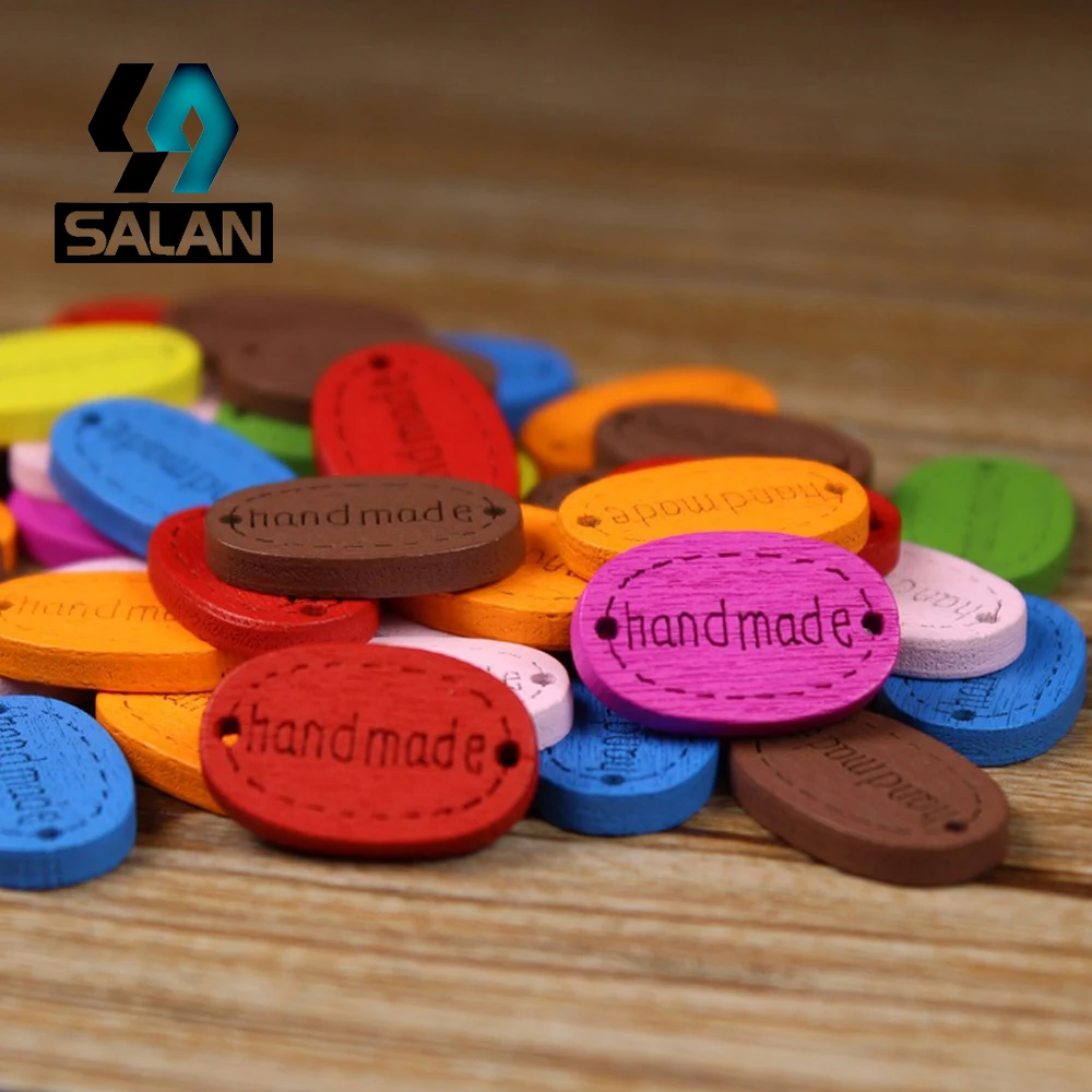 

WB-0047 Free shipping wholesale/retailed 15pcs/lot colorful ellipse wooden buttons for children clothing DIY gift