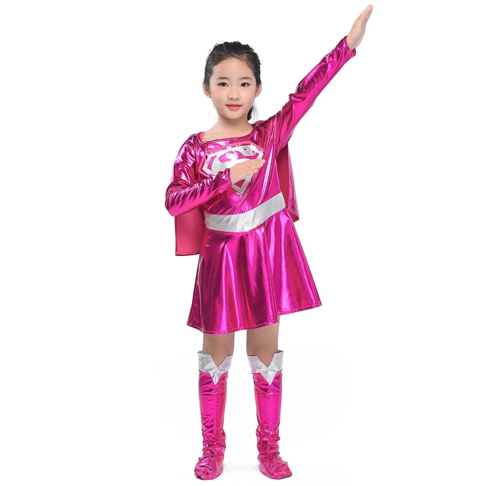 Girls Superhero Costume Fancy Dress Wonder Women Batgirl Robin Supergirl Costume DC Superhero Outfit Halloween Costume for Kids