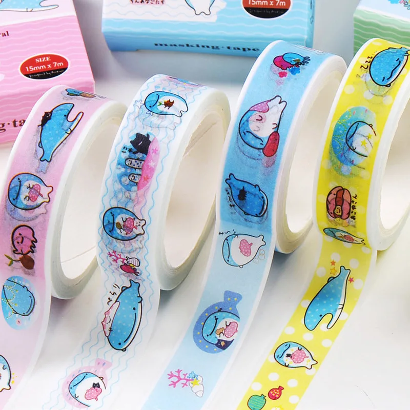 

15mm*5m Kawaii Whale Paper Washi Tape Masking Tape Adhesive Craft Tape DIY Scrapbooking Sticker