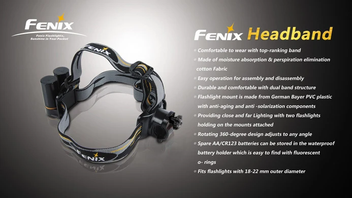 Fenix 18 22 мм фонарик Фонарь регулируемое эластичное оголовье W/Батарея