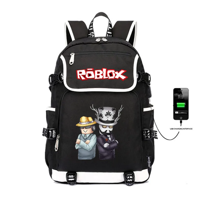 

Game ROBLOX backpack USB Charge women men Backpack Teenage shoulder travel bag Backpacks Laptop bag student book bag set 3 pcs