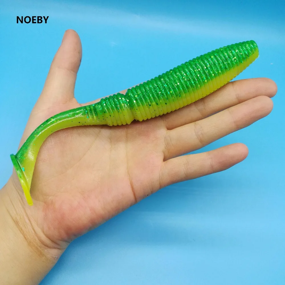 NOEBY 3PCS/LOT Big soft fishing lure 40g/17.5cm Jig Big Lures Magic T tail Artificial soft bait soft lure