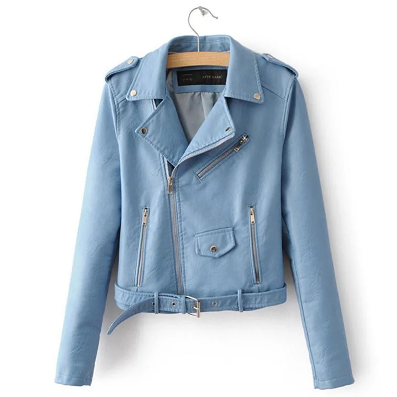 S-3XL, новая весенняя модная яркая куртка из искусственной кожи, пальто, хорошее качество, женская уличная куртка из искусственной кожи - Цвет: blue