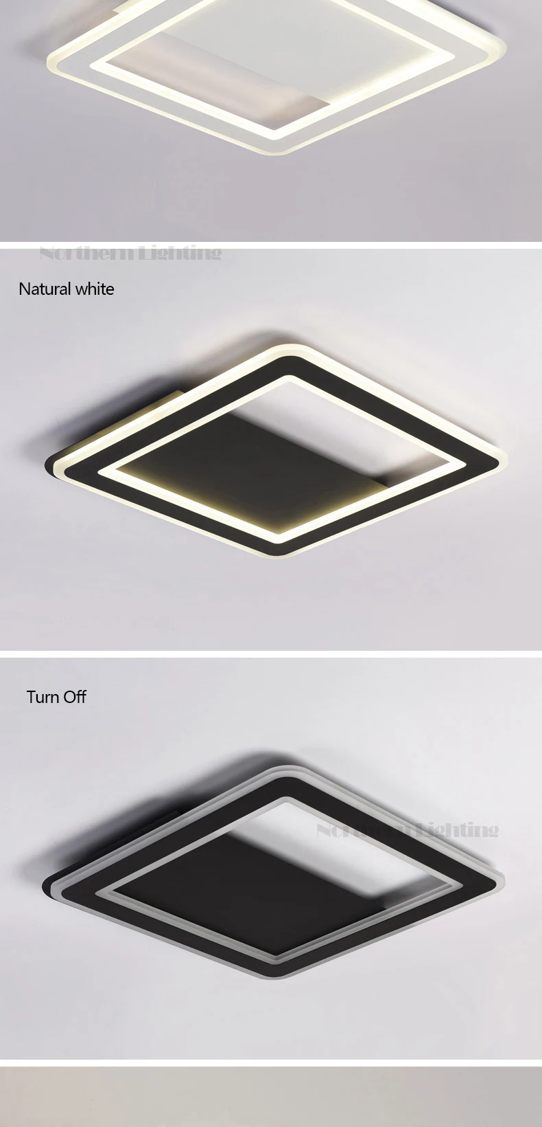 Squar черный/белый минималистичный современный светодиодный потолочный светильник для гостиной светодиодный светильник для спальни
