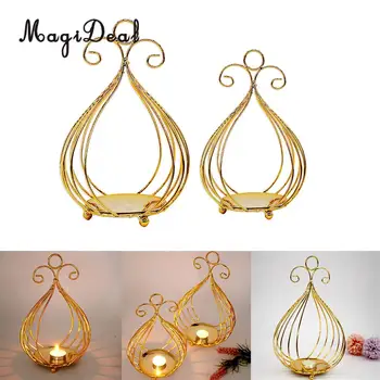 

Gold Bird Cage Candle Holder Taper Tealight Candle Candlestick Centerpieces for Christmas Wedding Birthday Dinner Decor