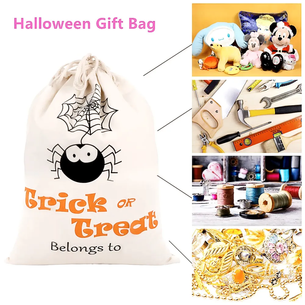 New Style Wholesale 50pcs /lot Halloween Tote Bags 6 Types Pumpkin Gifts Bag Halloween Canvas ...