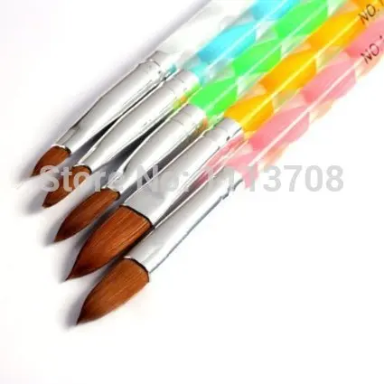 5pcs Acrylic Nail Art UV Gel Carving Pen Brush Liquid Powder DIY Acrylic Nail Brushes set  Nail Art Decoration Nail Tools