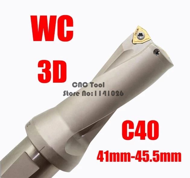 

Drill Bit 3D SP WC C40 41 42 43 44 45mm Indexable Insert High Quality Insert U Drilling Precision CNC Expanding Drill Metal Tool