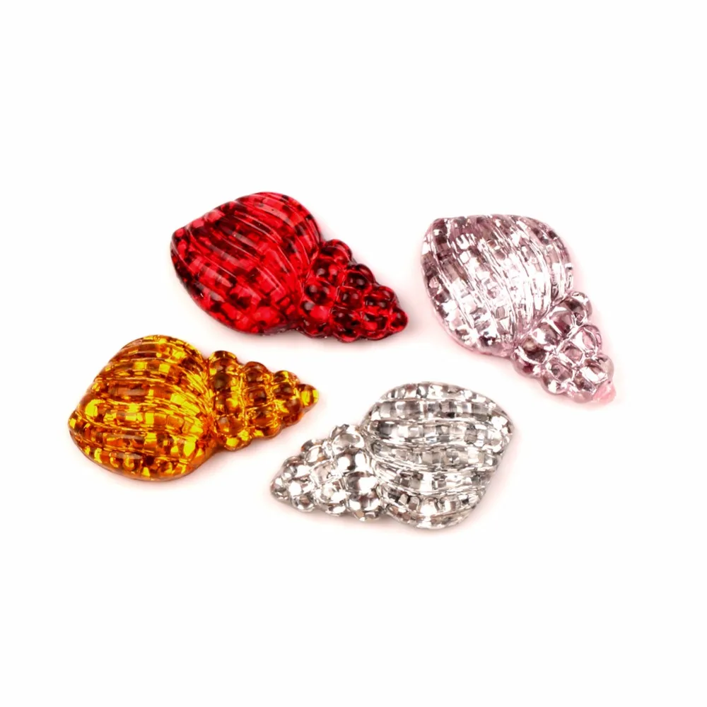 

30Pcs Mixed Resin Bling Conch Decoration Crafts Kawaii Cute Flatback Cabochon Embellishments For Scrapbooking DIY Accessories