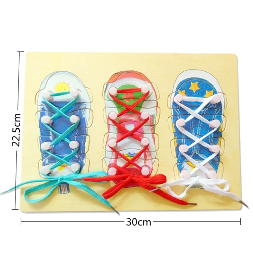 Montessori wearing shoelaces wearing shoelaces wooden children puzzle toy LACES exercise 2-3 years old and above early educa Montessori wearing shoelaces wearing shoelaces wooden children puzzle toy LACES exercise 2-3 years old and above early educa