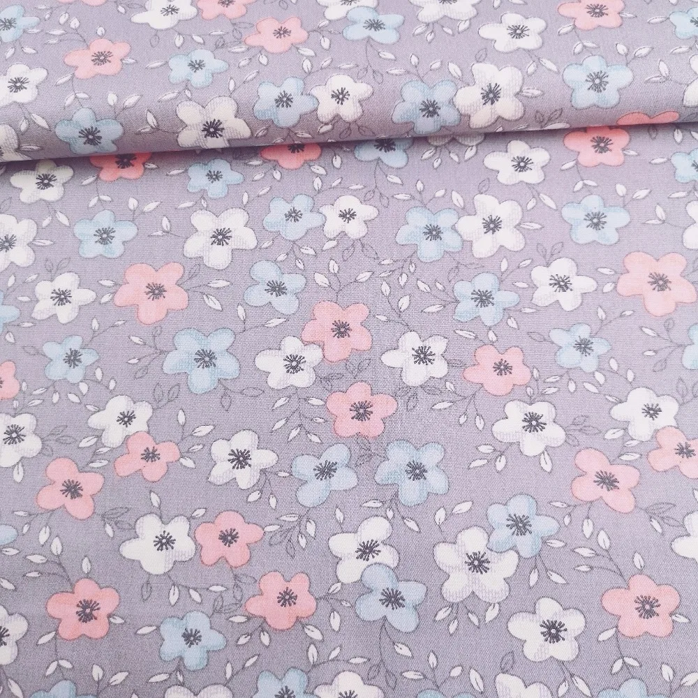 

Syunss Colors Floral Printed Cotton Fabric For DIY Tissu Patchwork Telas Sewing Baby Toy Dress Bedding Quilting The Cloth Tecido
