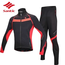 Santic зимний комплект из Джерси для велоспорта, гоночная одежда для велоспорта Pro Team, ветрозащитная велосипедная куртка, пальто Ropa Ciclismo