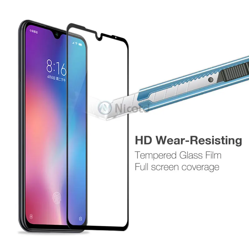 Tempered Glass For Xiaomi Mi 9 Mi8 SE 8lite 9H Screen Protector For Xiomi A2 lite 5X 6X Note7 Full Cover Glass Film Pocophone F1 (2)