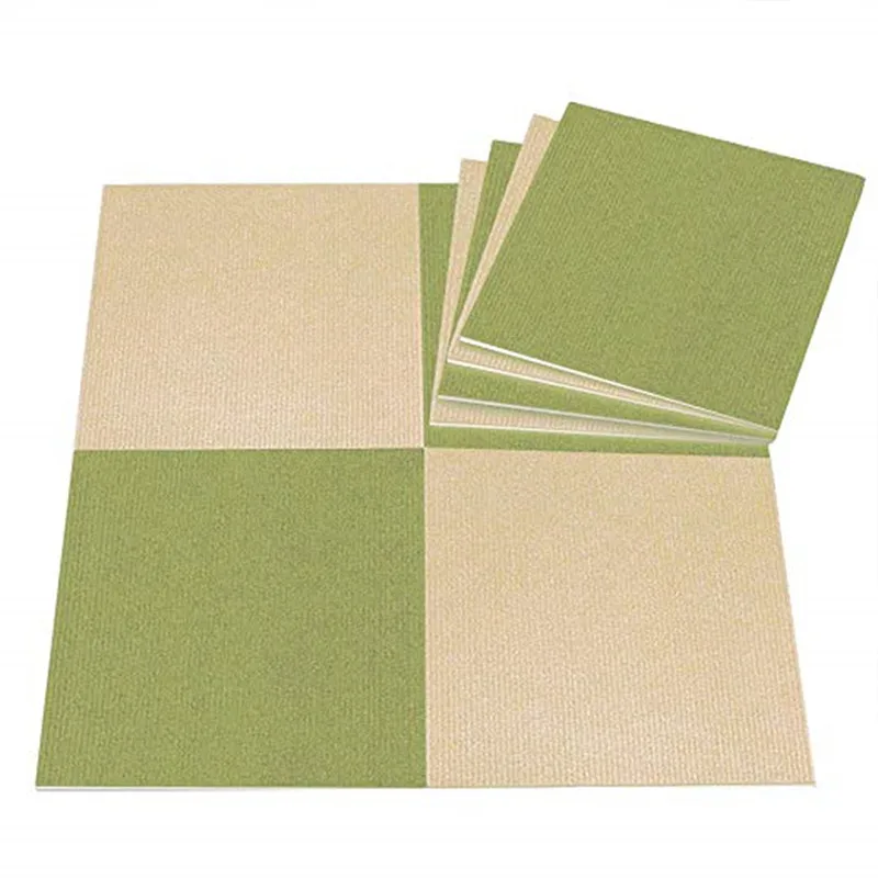 Non-slip Adhesive Carpet 28x28cm Square Stitching Floor Mat Simple Home Glue-free Self-adhesive Carpet Stairs Step Mat