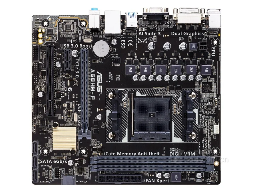 

Asus A68HM-F Desktop Motherboard AMD A68H Socket FM2+ DDR3 32GB SATA3 USB3.0 DVI VGA Micro ATX Original Used Mainboard