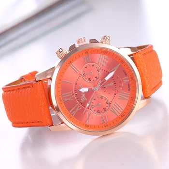 

for Direct Selling New Men Women Pu Leather Quartz Wrist Watch Relogio Clock 2019 Brand Geneva Watches Casual Roman Numeral